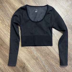 Offline by Aerie ribbed cropped long sleeve workout top